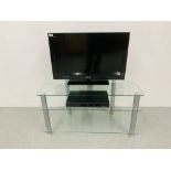 A SONY BRAVIA 32 INCH TELEVISION WITH REMOTE AND PANASONIC DVD / HDD RECORDER WITH FREEVIEW,