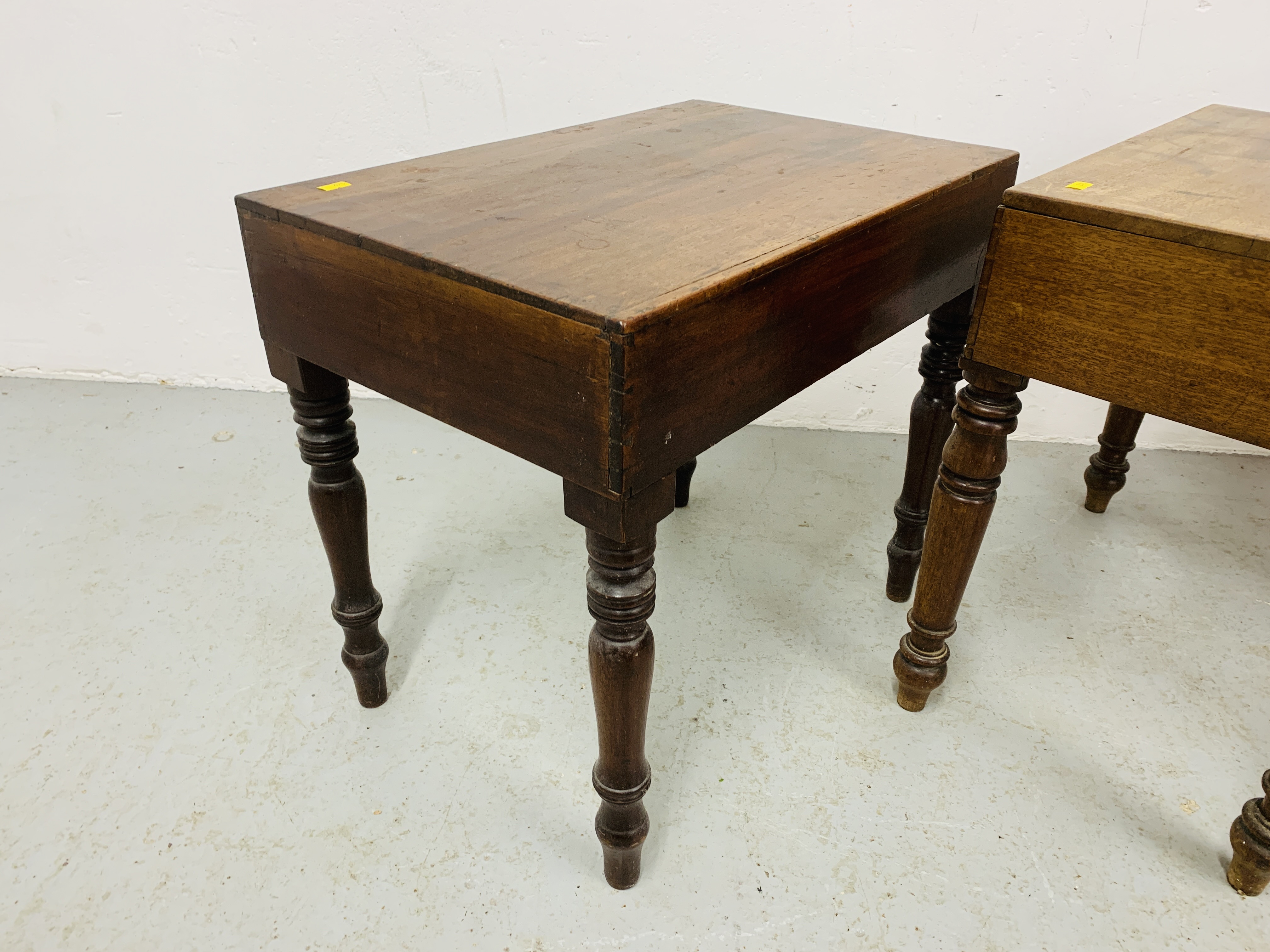 TWO VICTORIAN MAHOGANY BIDETS (ONE WITH LINER) AND MAHOGANY SCROLL ARM ELBOW CHAIR WITH RED LEATHER - Image 5 of 8