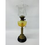 A TWIN BURNER TABLE OIL LAMP,