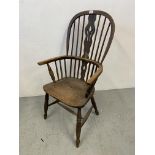 AN OAK STICK BACK WINDSOR STYLE CHAIR