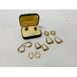 SIX VARIOUS PAIRS OF 9CT GOLD EARRINGS