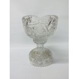 ORNATE LEAD CRYSTAL CENTRE PIECE COMPRISING OF A BASE & LARGE INSET BOWL