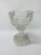 ORNATE LEAD CRYSTAL CENTRE PIECE COMPRISING OF A BASE & LARGE INSET BOWL