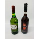 CROFT SHERRY 750ml + HARVEYS SHERRY 75cl