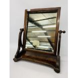 A REGENCY MAHOGANY TOILET MIRROR, WIDTH 50CM,