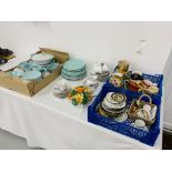 4 x BOXES OF SUNDRY CHINA TO INCLUDE 59 PIECES POOLE POTTERY DINNERWARE (CHIP TO TUREEN RIM,