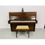 A WELMAR MODERN OVERSTRUNG UPRIGHT PIANO WITH STOOL,