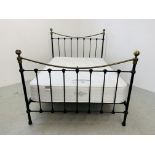 A JAY-BE TRADITIONAL REPRODUCTION BRASS AND IRON DOUBLE BEDSTEAD WITH SILENT NIGHT DIAMOND
