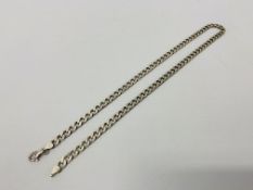 A SILVER FLAT LINK NECKLACE (LENGTH 52CM)