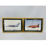 2 FRAMED AND MOUNTED PRINTS OF "THE RED ARROWS" HAWK T1A XX253 + TORNADO F3 ZE156 'AM' 229