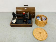 SINGER MANUAL SEWING MACHINE WITH QUANTITY SEWING ACCESSORIES