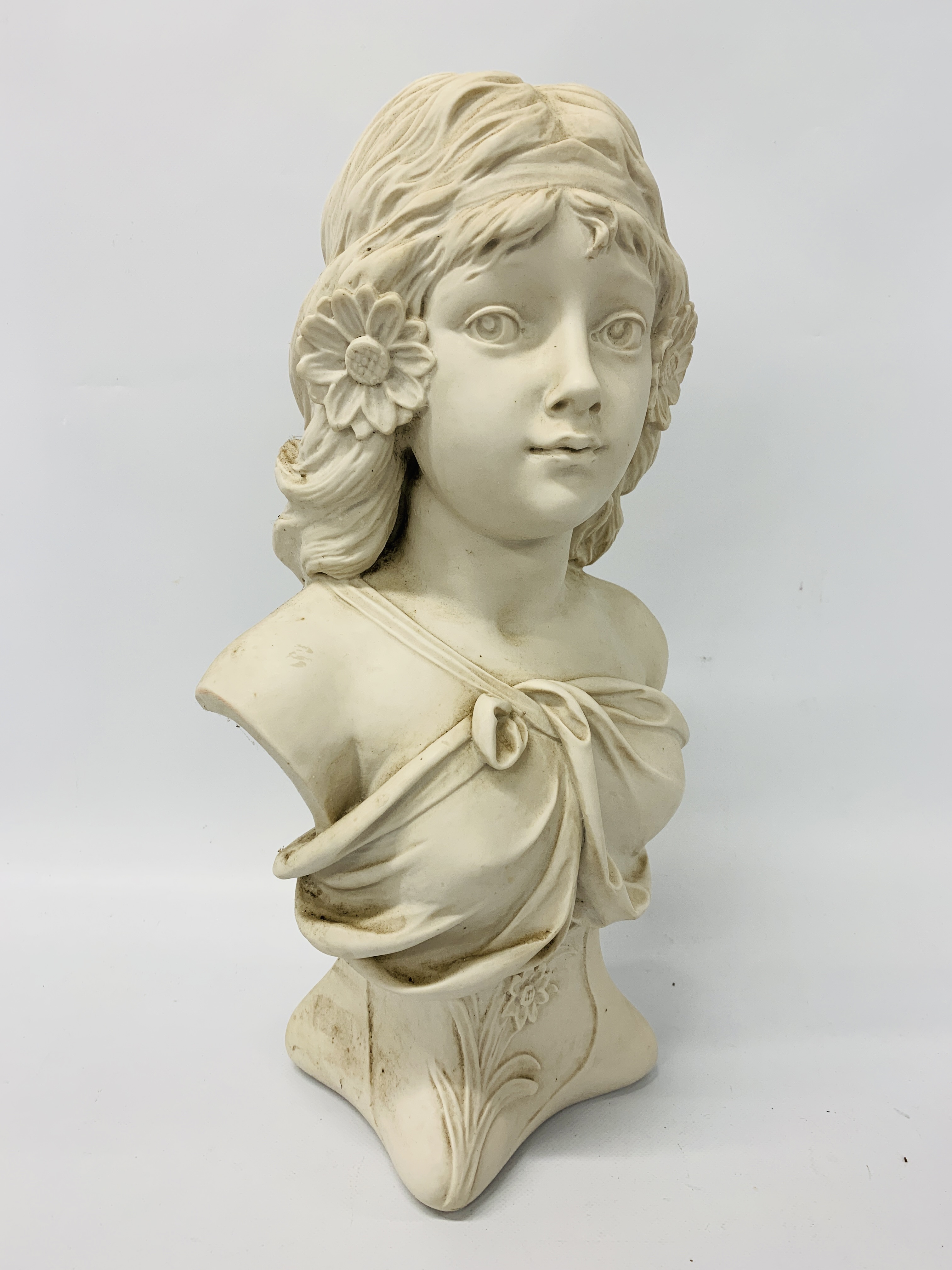 TWO CLASSICAL COMPOSITE BUSTS THE LARGE 50cm HIGH THE BACK MARKED BOWELLS PARIS 1921 407 FRANCE - Bild 5 aus 7