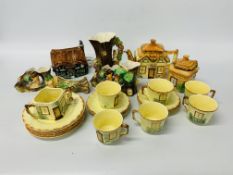 21 PIECES OF KEELE ST POTTERY COTTAGE TEA WARE,