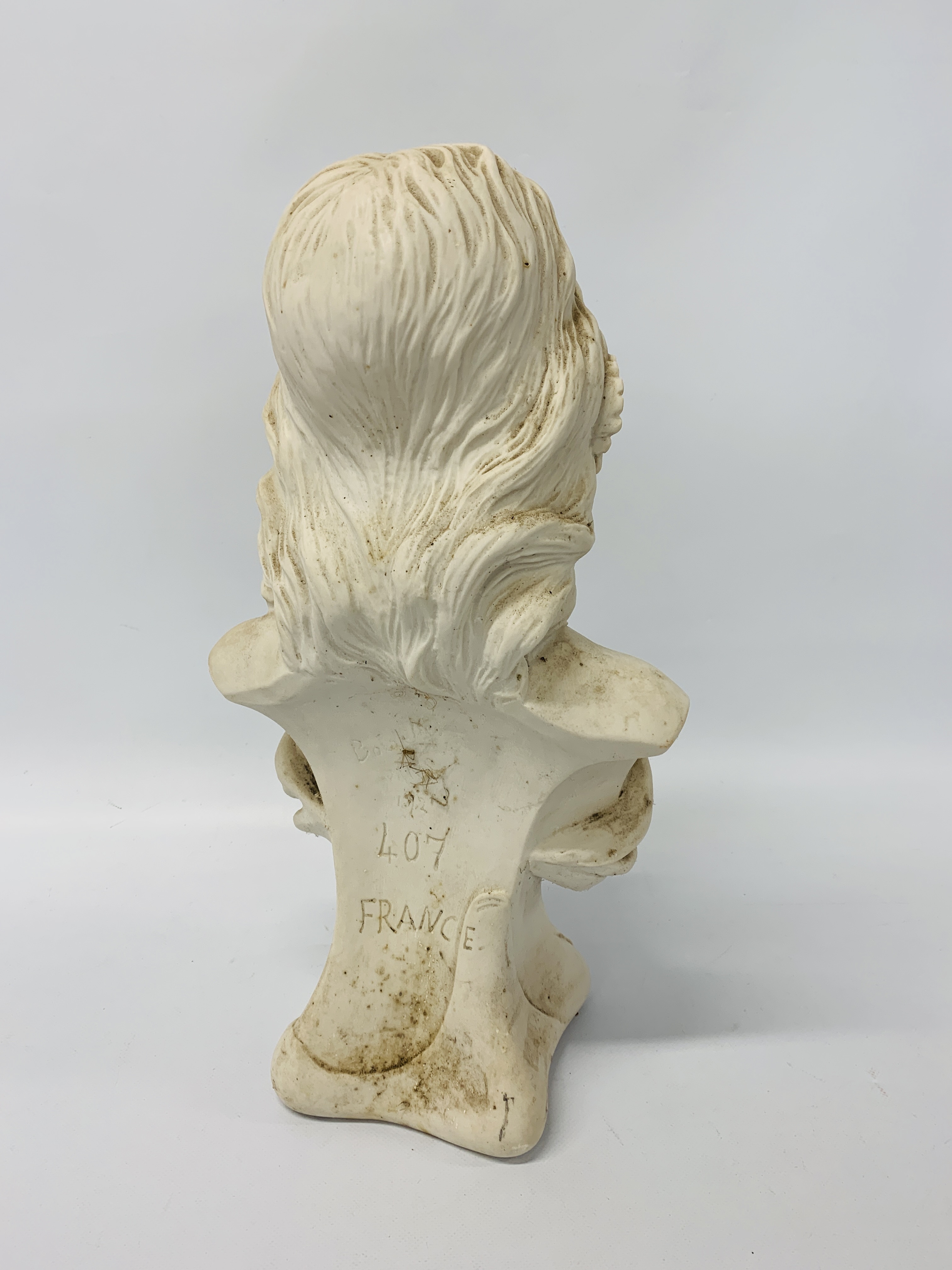 TWO CLASSICAL COMPOSITE BUSTS THE LARGE 50cm HIGH THE BACK MARKED BOWELLS PARIS 1921 407 FRANCE - Bild 6 aus 7