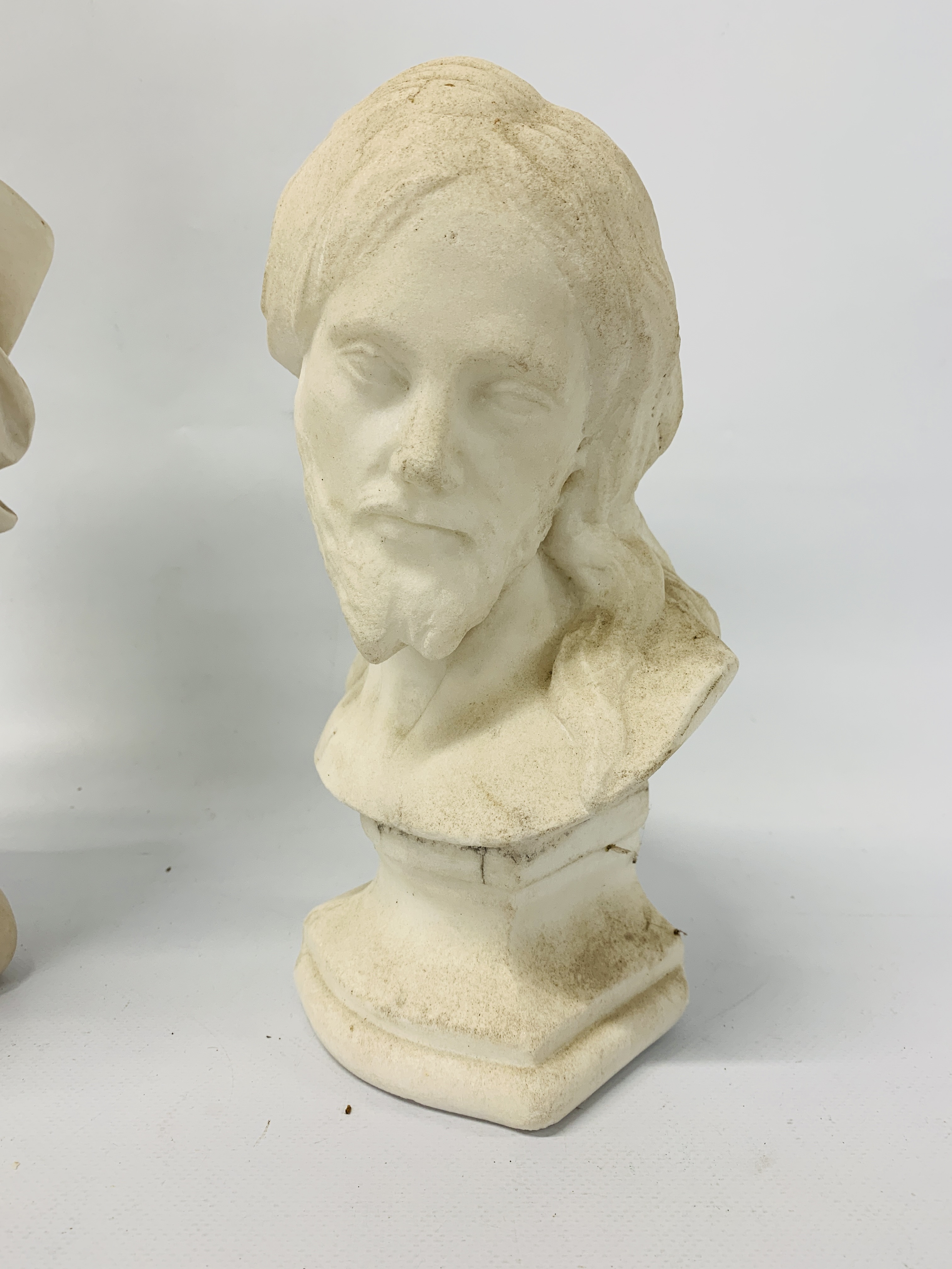TWO CLASSICAL COMPOSITE BUSTS THE LARGE 50cm HIGH THE BACK MARKED BOWELLS PARIS 1921 407 FRANCE - Bild 2 aus 7