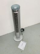 A ROWENTA EOLE TOWER FAN WITH INSTRUCTIONS - SOLD AS SEEN