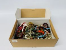BOX CONTAINING A LARGE QUANTITY MIXED COSTUME JEWELLERY