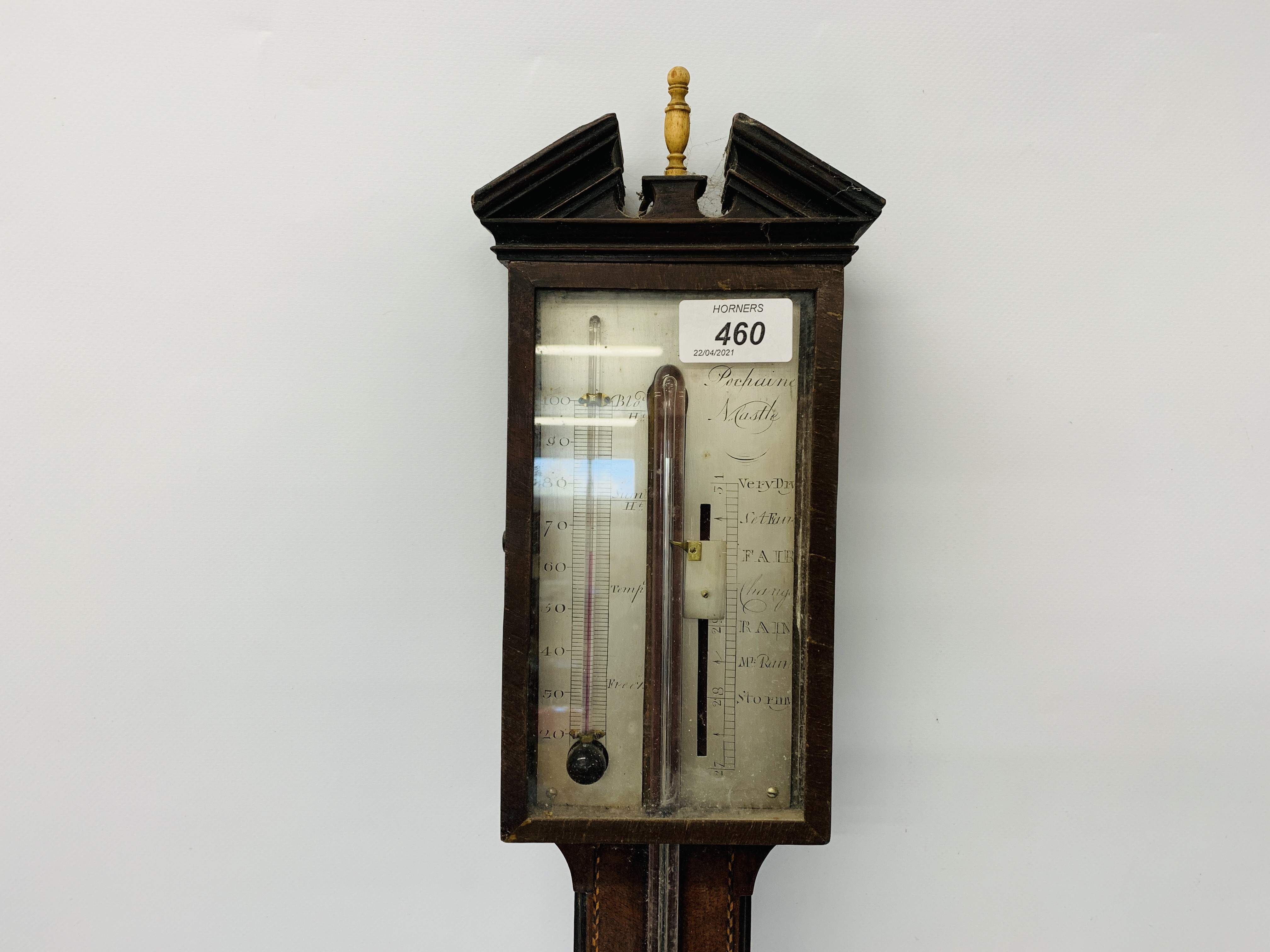 A Georgian mahogany stick barometer, by Pochaine of Newcastle, - Image 4 of 10