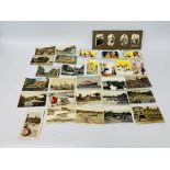 A COLLECTION OF POSTCARDS TO INCLUDE SOME NORFOLK INTEREST, NORWICH CASTLE MARKET,