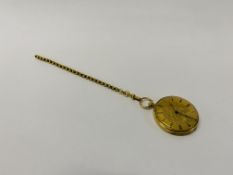A POCKET WATCH THE BACK STAMPED 18K,