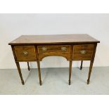 A C19th mahogany sideboard, the single central door flanked by cupboards,