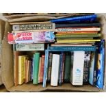 SEVEN LARGE BOXES OF BOOKS - ASSORTED SUBJECT MATTER TO INCLUDE GARDENING, ANTIQUE REF, ETC.