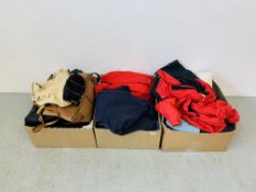 FOUR LARGE BOXES CONTAINING QUALITY LADIES CLOTHING AND FASHION BAGS TO INCLUDE MUSTO,