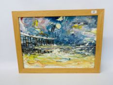 A COLLECTION OF 4 LOCAL PICTURES AND PRINTS TO INCLUDE OIL ON BOARD CROMER GALES (SIGNED).