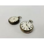 Two C19th silver cased pocket watches, one by John Williams of London,