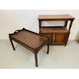 An Edwardian mahogany buffet, width 90cm,