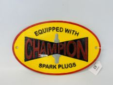 CHAMPION SPARK PLUGS PLAQUE (R)