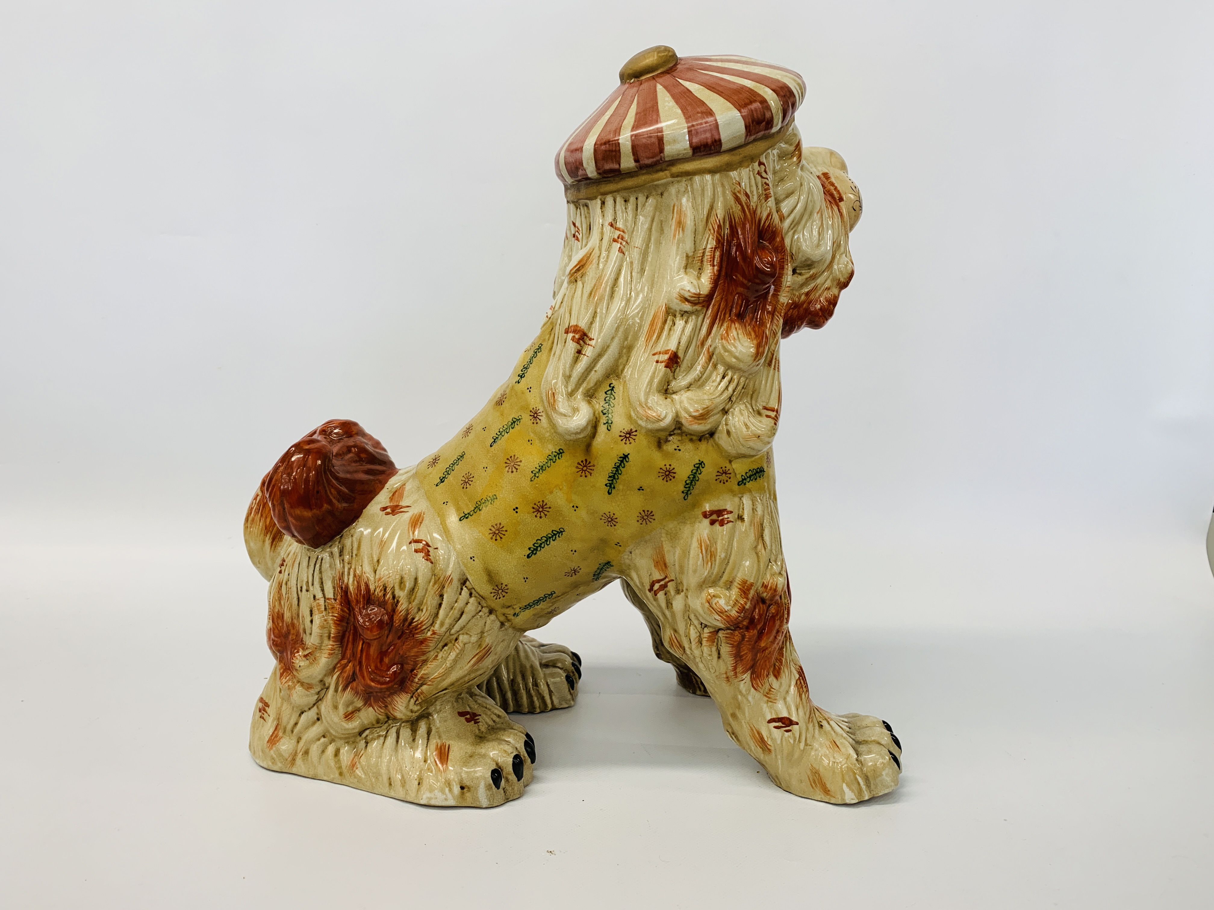 A LARGE REPRODUCTION STAFFORDSHIRE STYLE DOG ORNAMENT "JOCK" HEIGHT 45cm - Image 7 of 8