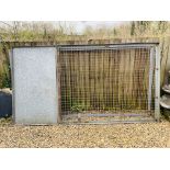 A PAIR OF GALVANISED YARD GATES OVERALL WIDTH 265cm. HEIGHT 145cm.
