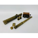A C19th brass telescope (A/F condition), apparently unsigned,