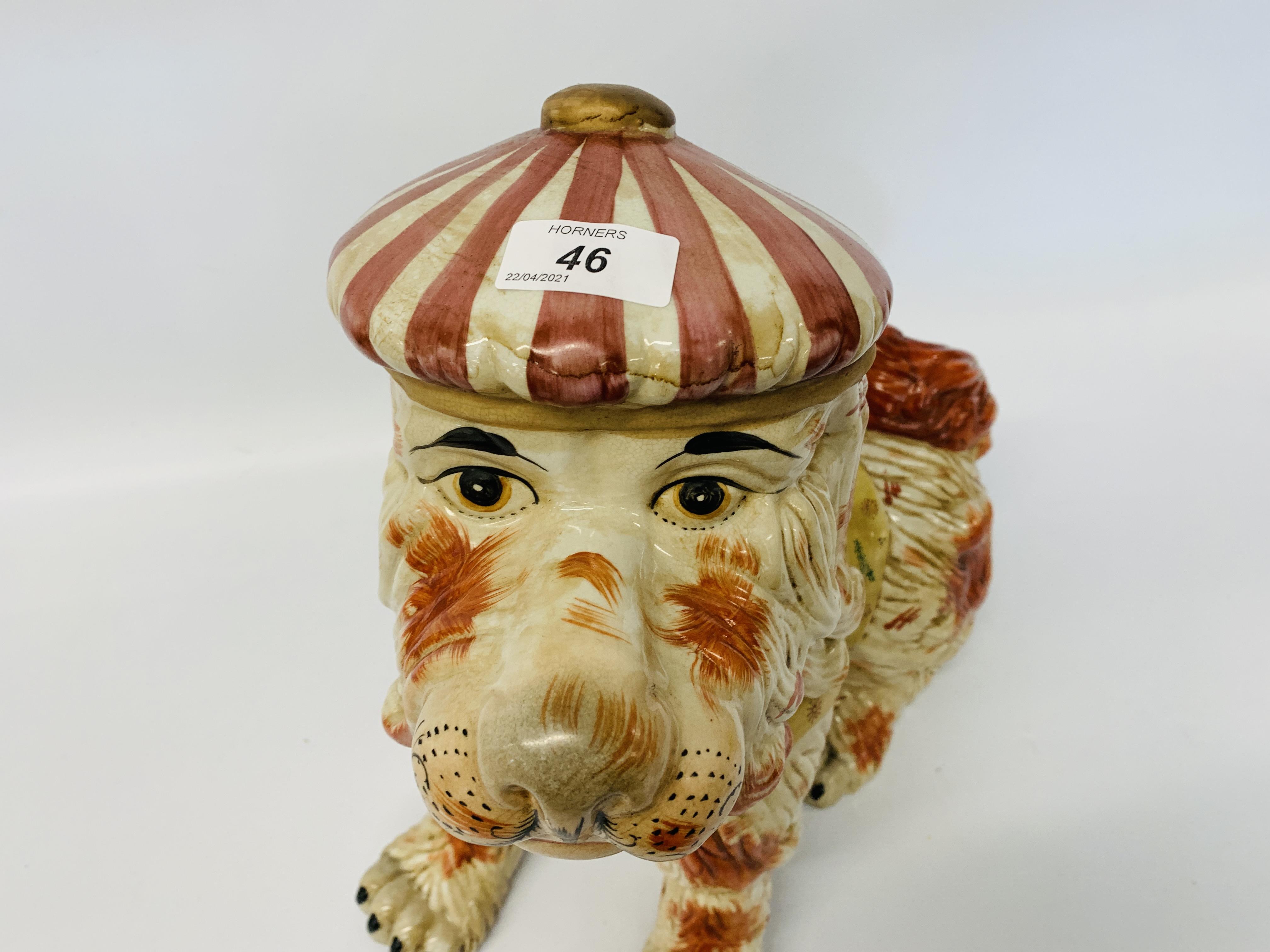 A LARGE REPRODUCTION STAFFORDSHIRE STYLE DOG ORNAMENT "JOCK" HEIGHT 45cm - Image 3 of 8