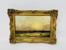 William Henry Williamson: Shipping scene with fishing boat, oil on canvas, relined,