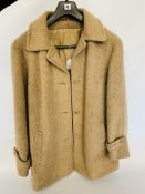 A 100% LAMA WOOL LADIES COAT SIZE 18 AND A THISTLE MILL CASHMERE/WOOL LADIES COAT SIZE 18