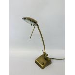 A VELENCIA BRUSHED BRASS FINISH DESK LIGHT WITH DIMMER CONTROL - SOLD AS SEEN