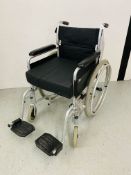 ENIGMA LIGHTWEIGHT ALUMINIUM WHEELCHAIR WITH FOOT RESTS AND INSTRUCTIONS