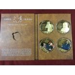 WINDSOR MINT 2015 WINSTON CHURCHILL GOLD PLATED PROOF STRIKES IN COMMEMORATIVE FOLDER,