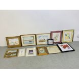 A GROUP OF 21 ASSORTED PRINTS, PICTURES AND MIRRORS TO INCLUDE FRAMED R.