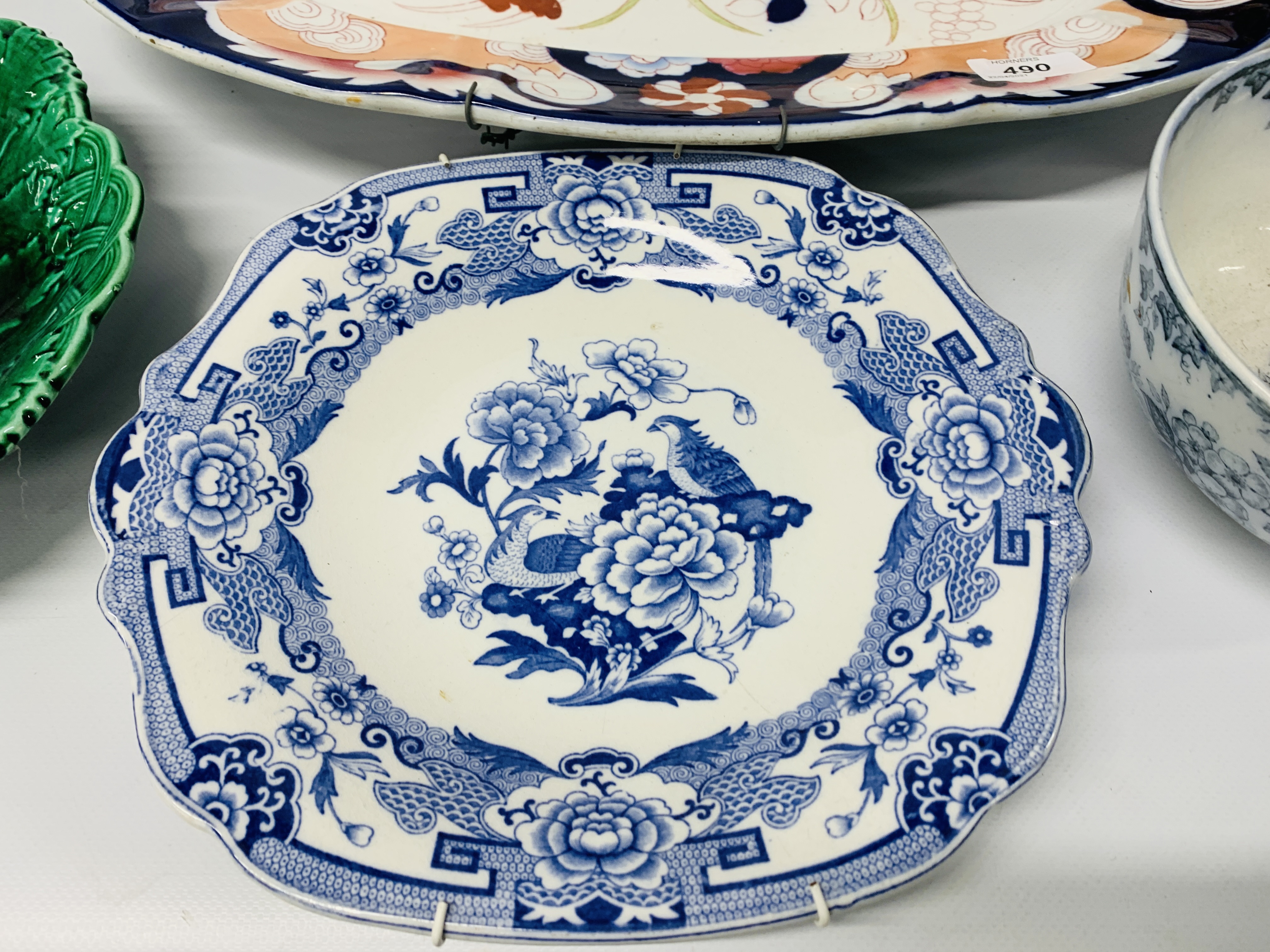 MASONS IRONSTONE MEAT DISH DIAMETER 52cm, FOUR VINTAGE PATTERNED TILES, TWO ORIENTAL VASES, - Image 2 of 29