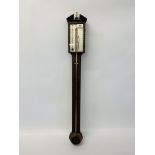A Georgian mahogany stick barometer, by Pochaine of Newcastle,