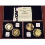 WINDSOR MINT THE JUMBO GOLD DREAM 2014 COMMEMORATIVE 100mm GOLD PLATED PROOF STRIKES IN TWO CASTS