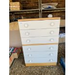 A STAG CREAM FACED SIX DRAWER CHEST WIDTH 82CM, HEIGHT 116CM,