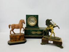 A bronze effect model of rearing horse (A/F),