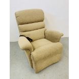 FAWN UPHOLSTERED SINGLE ELECTRIC RECLINING CHAIR - SOLD AS SEEN - TRADE ONLY