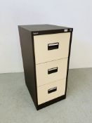 A ROYAL STEEL THREE DRAWER FILING CABINET