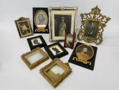 A group of photograph frames,