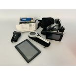 A PANASONIC HX-DC3 DIGITAL CAMCORDER, A POLAROID 1 X 2020 DIGITAL CAMCORDER, A NAVMAN SAT NAV,